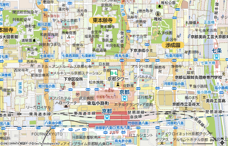 ハートアップ　京都ヨドバシ店付近の地図